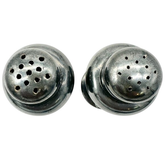 Vtg Forbes Silver Co Druple Salt and Pepper Shakers Tulip Motif Collectible 3 in - Picture 2 of 9